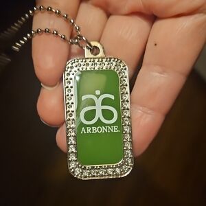 Arbonne Bling Green/Silver Logo Bag Tag